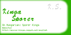kinga sporer business card